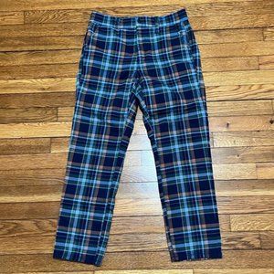 American Eagle Super Hi-Rise Skinny Trouser Plaid Pants Preppy Size 4 Womens